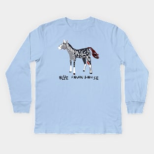 Blue Roan horse Kids Long Sleeve T-Shirt